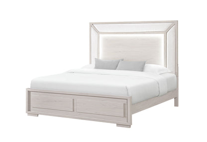 Clara - Full Bed With LED - Beige