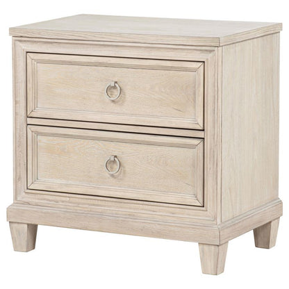 Pembroke - 2-Drawer Nightstand Bedside Table - Washed Oak