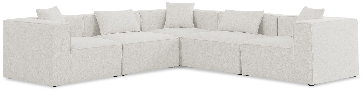 Cube - Linen 5 Piece Modular Corner Sectional