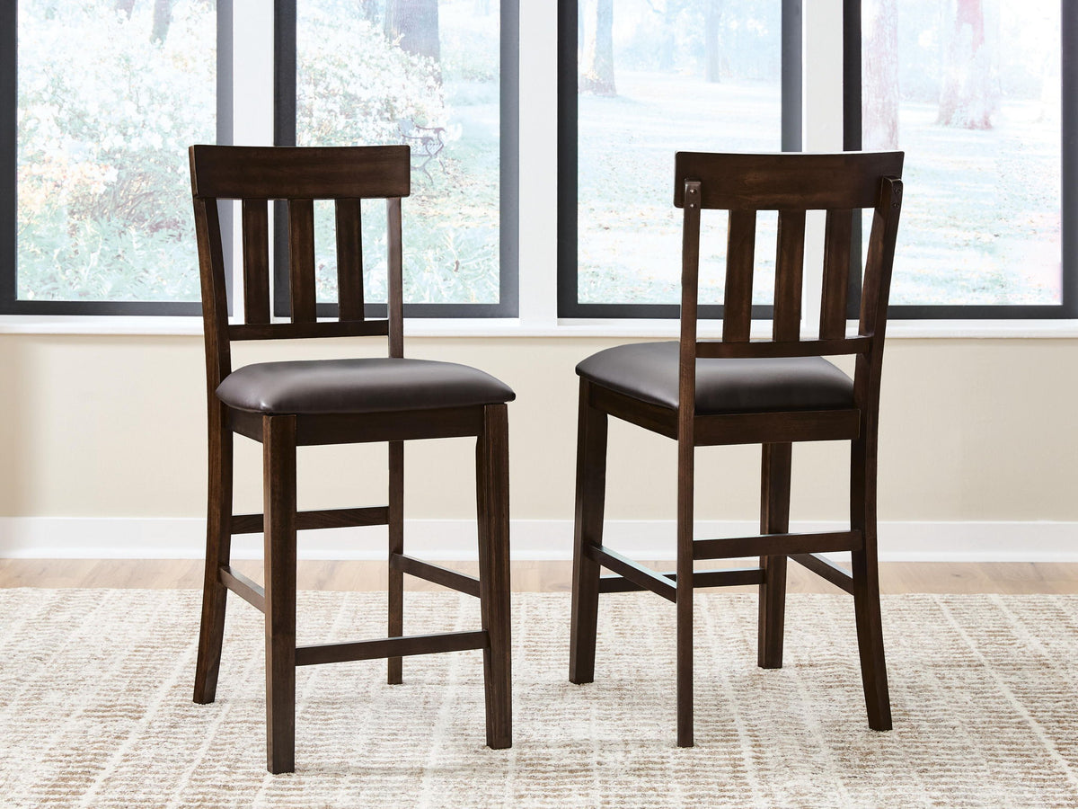 Haddigan - Upholstered Barstool (Set of 2) - Dark Brown