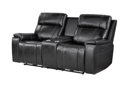 U8880 - Power Reclining Sofa / Power Console Reclining Loveseat - Black