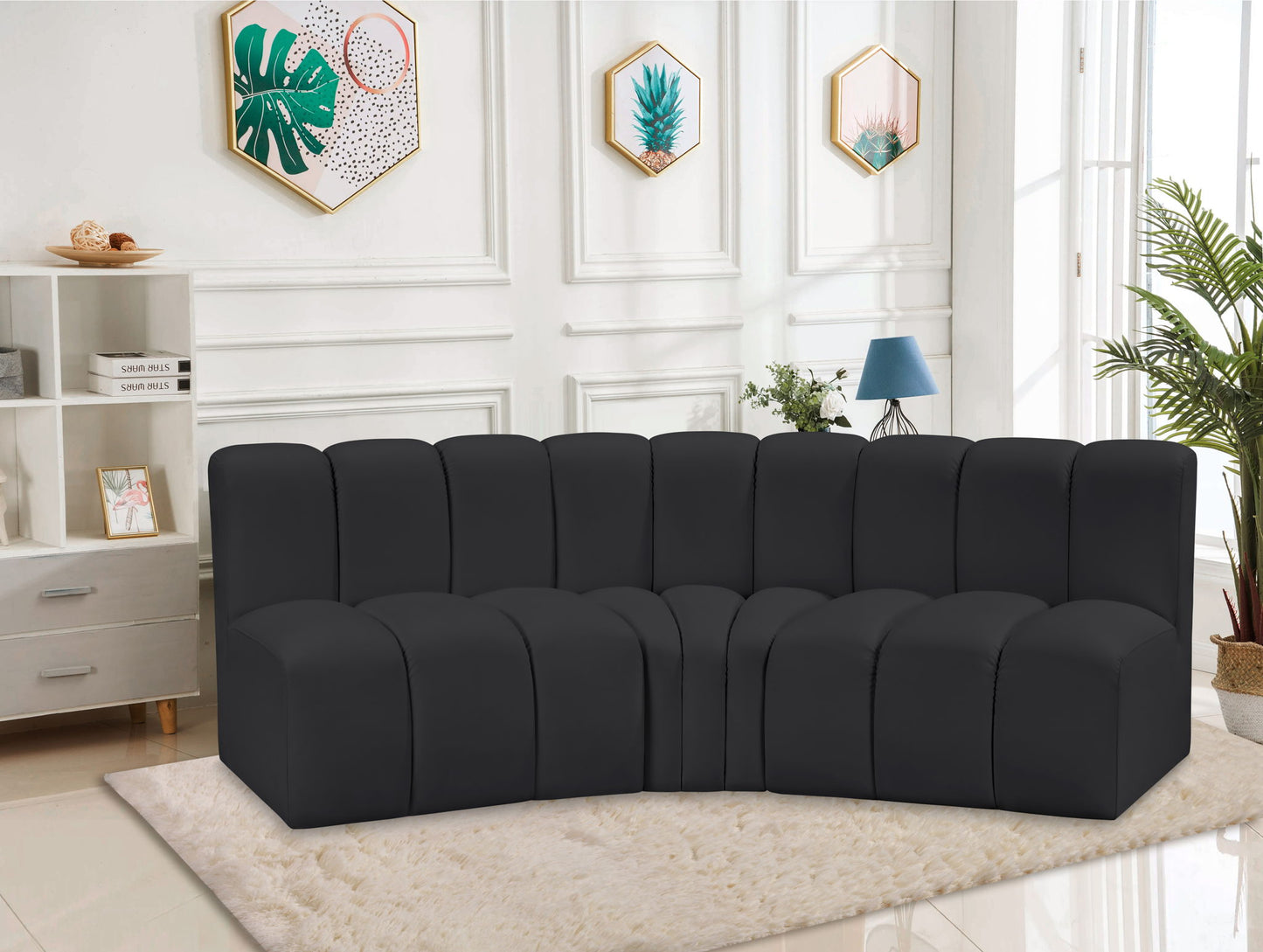 Arc - Faux Leather 3 Piece Modular Corner Sofa