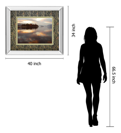 Golden Lake By Peter Adams - Framed Print Wall Art - Dark Gray