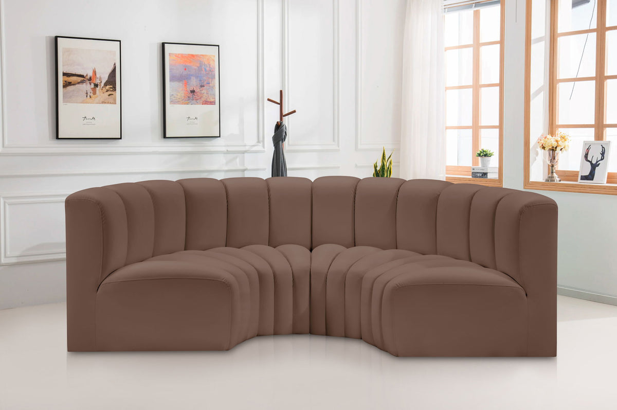 Arc - Faux Leather 4 Piece U-Shaped Modular Sofa