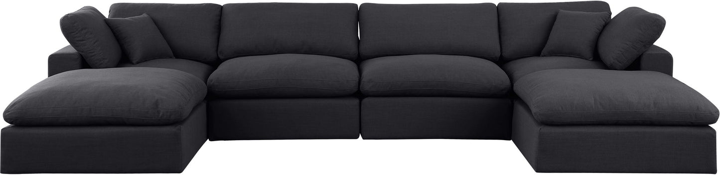 Comfy - 6 Piece Linen Modular Double Chaise Sectional