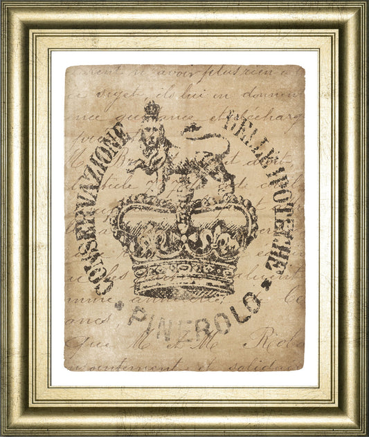 Vintage Seal IV V2 By Wild Apple Portfolio - Framed Print Wall Art - Beige