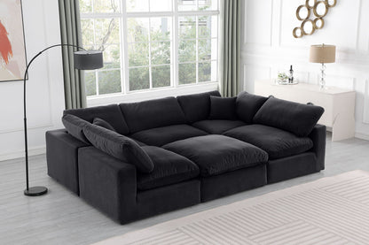 Comfy - 6 Piece Velvet Sectional
