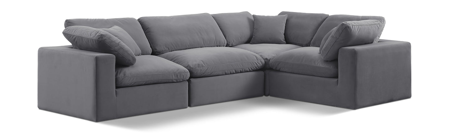 Comfy - 4 Piece Velvet Modular Sectional