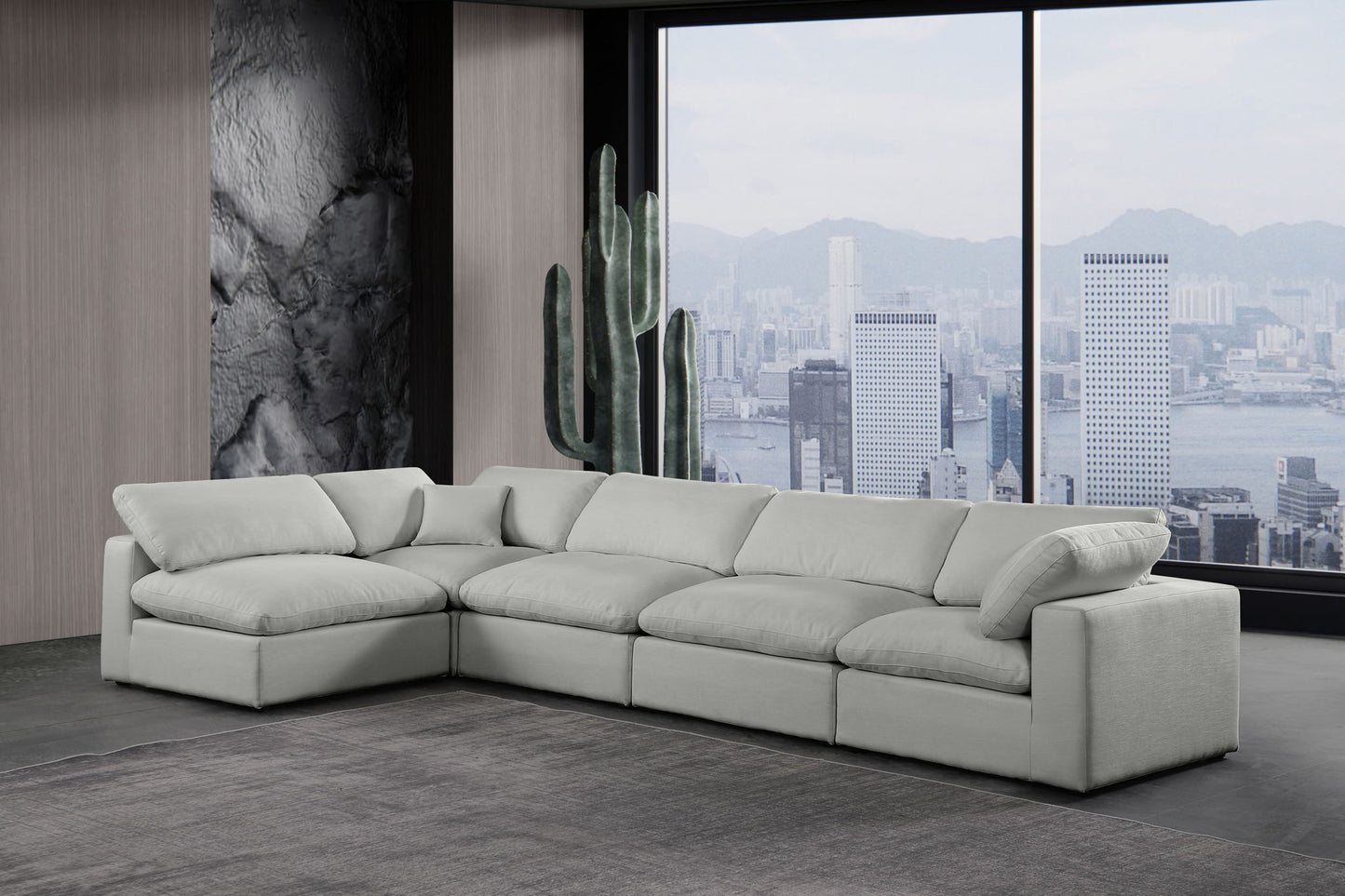 Comfy - 5 Piece Linen Modular Sectional