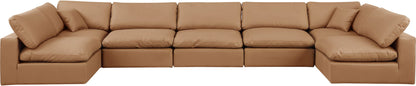 Comfy - 7 Piece Faux Leather Modular Armless Sectional