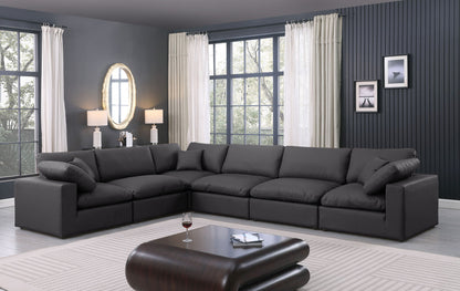 Comfy - 6 Piece Faux Leather Modular Corner Sectional