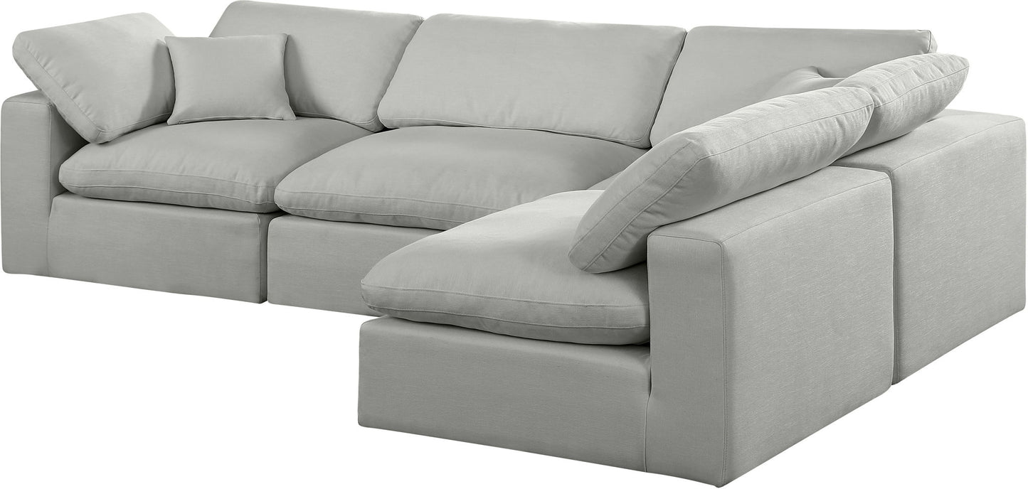 Comfy - 4 Piece Linen Fabric Modular Armless Sectional