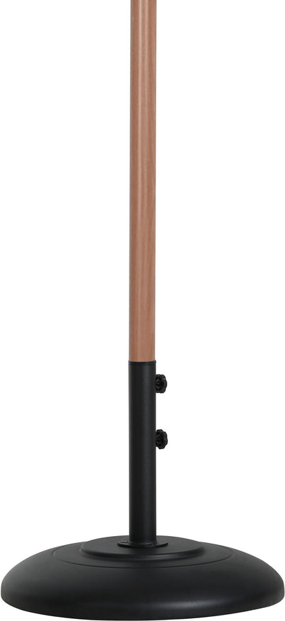 Fiji - Aluminum Patio Umbrella With Round Black And Teak Base
