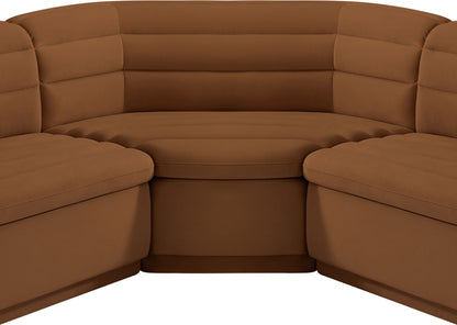 Cascade - Velvet Modular Sectional - Saddle