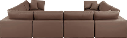 Comfy - 8 Piece Faux Leather Modular Sectional