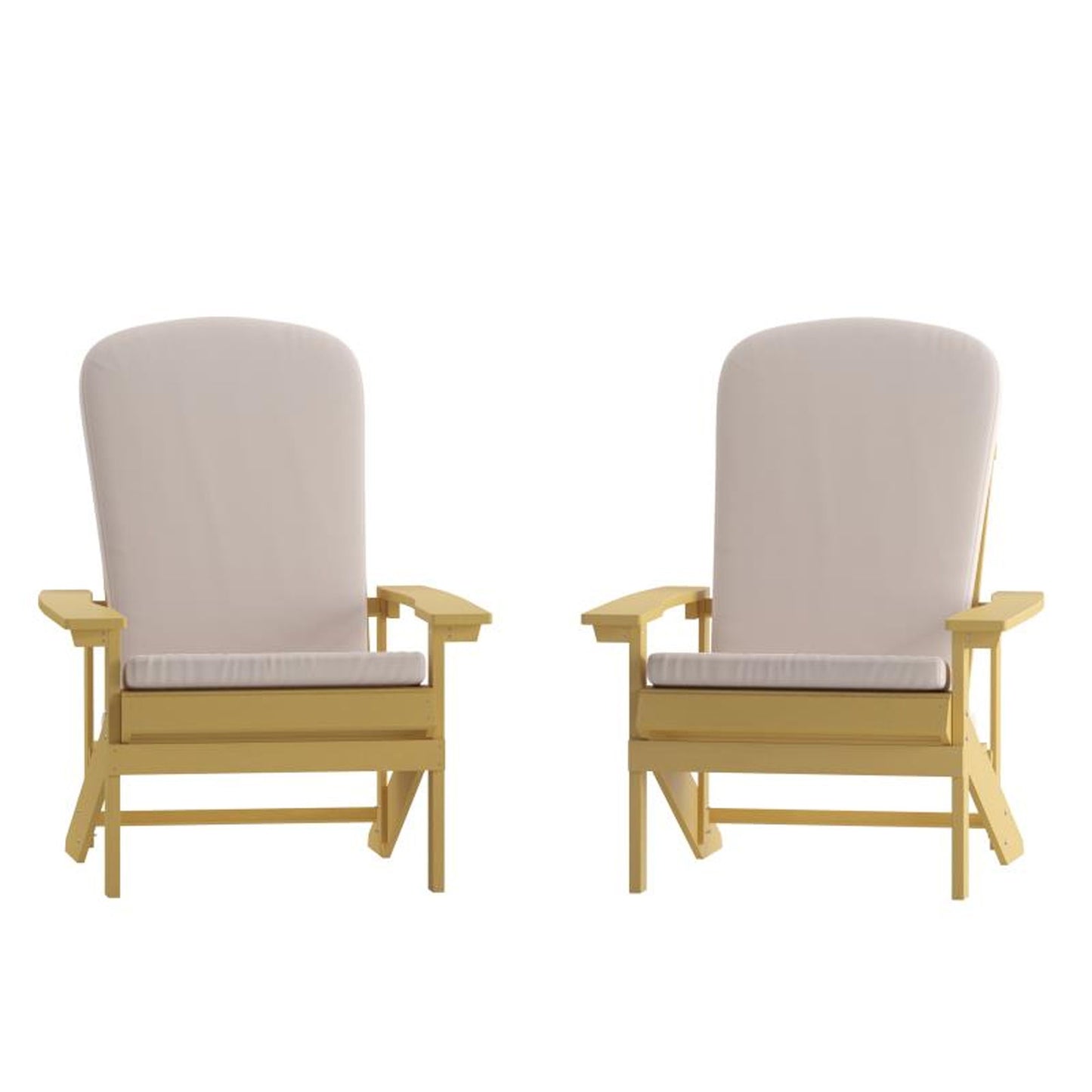Flash Furniture - Chairs With Cushion (Set of 2) - Yellow / Cream