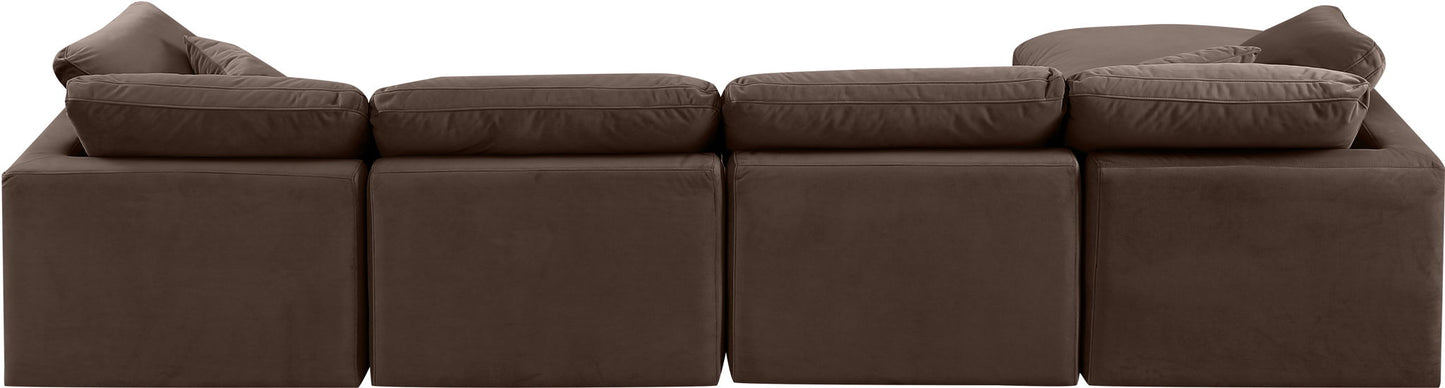 Indulge - Velvet 5 Piece Modular Sectional With Chaise