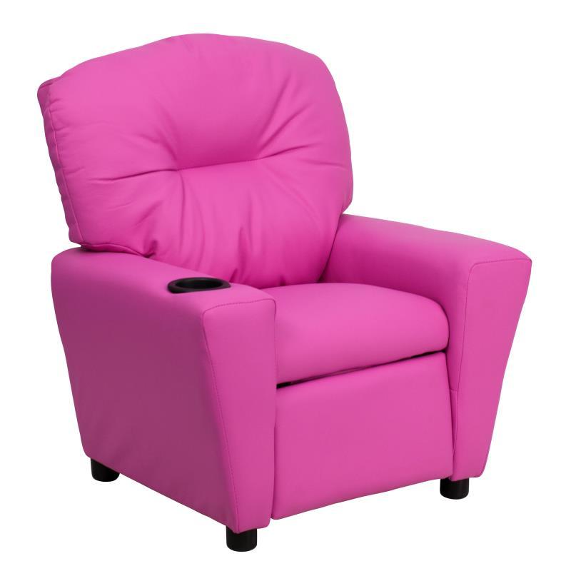 Flash Furniture - Vinyl Kid's Recliner - Hot Pink