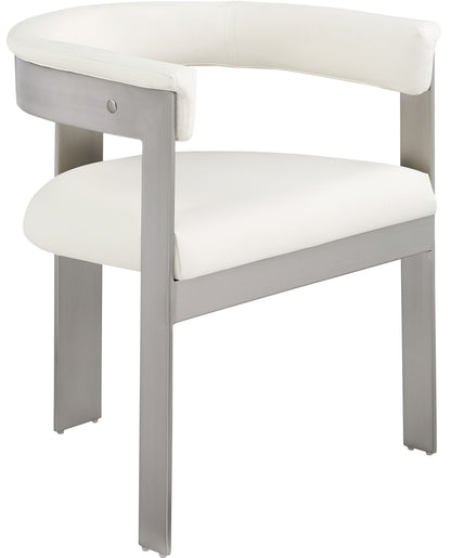 Romeo - Faux Leather Dining Chair With Silver Base (Set of 2)