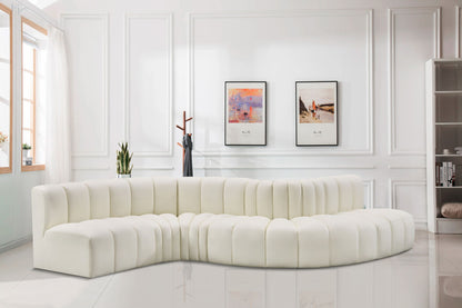 Arc - Faux Leather 6 Piece Curved Modular Sofa