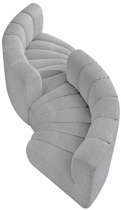 Arc - Boucle Fabric 4 Piece Curved Modular Sofa