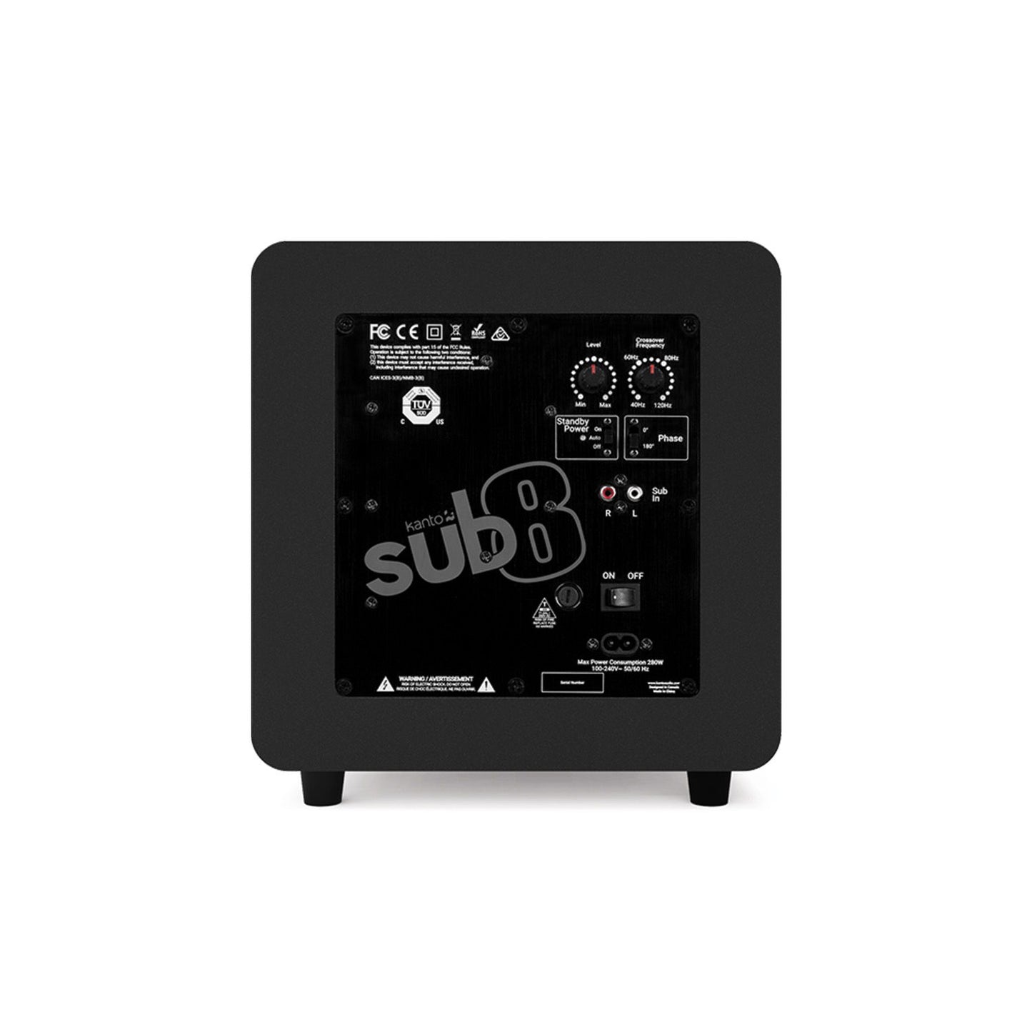 Kanto - Onyx 8" Sealed Powered Subwoofer With RCA Cable - Matte Black