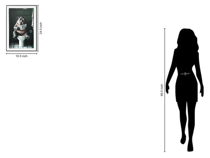 "Quirky Hippo" Hand-Embellished Canvas In Frame - Green / Gray