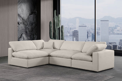Comfy - 4 Piece Linen Fabric Modular Armless Sectional