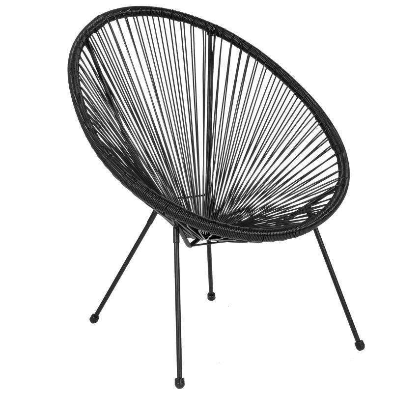 Flash Furniture - Oval Papasan Lounge Chair - Black