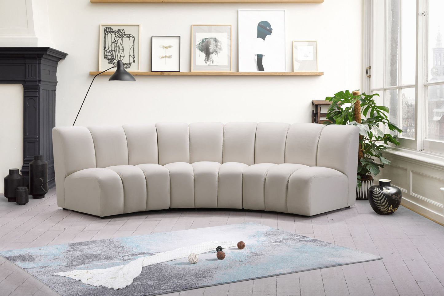 Infinity - 3 Piece Velvet Modular Sectional