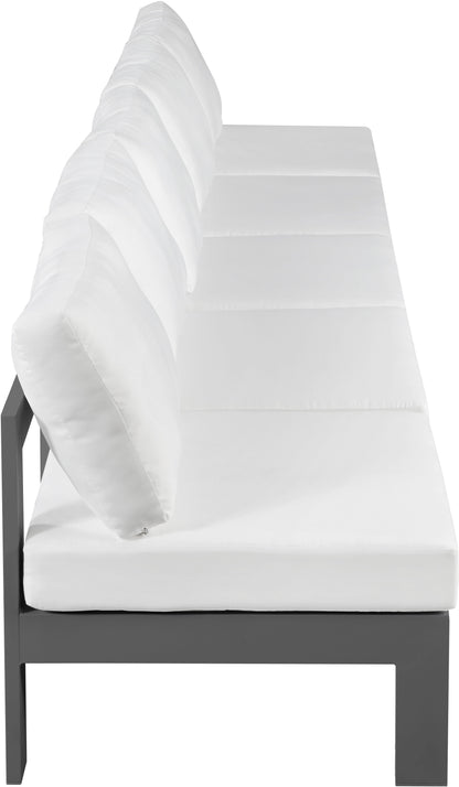 Nizuc - Outdoor Patio 5 Seat Modular Armless Sofa With Gray Frame