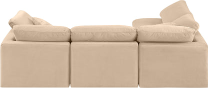 Indulge - Velvet 4 Piece Modular Sectional