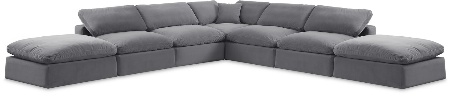 Comfy - 7 Piece Velvet Modular Corner Sectional
