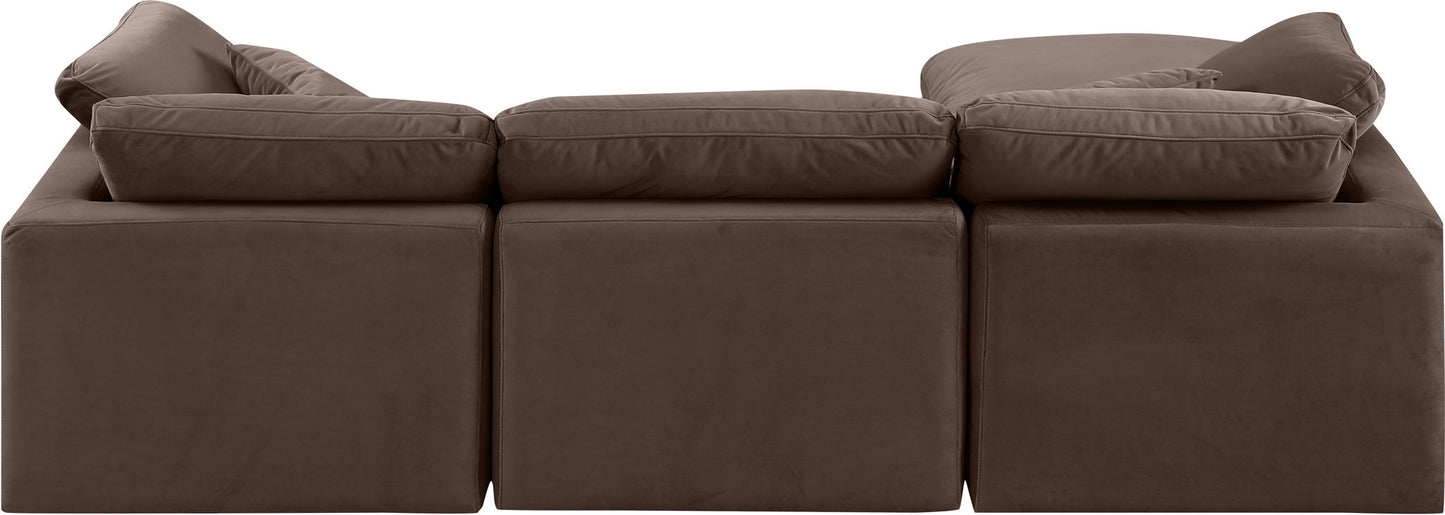 Indulge - Velvet 4 Piece Modular Sectional With Chaise