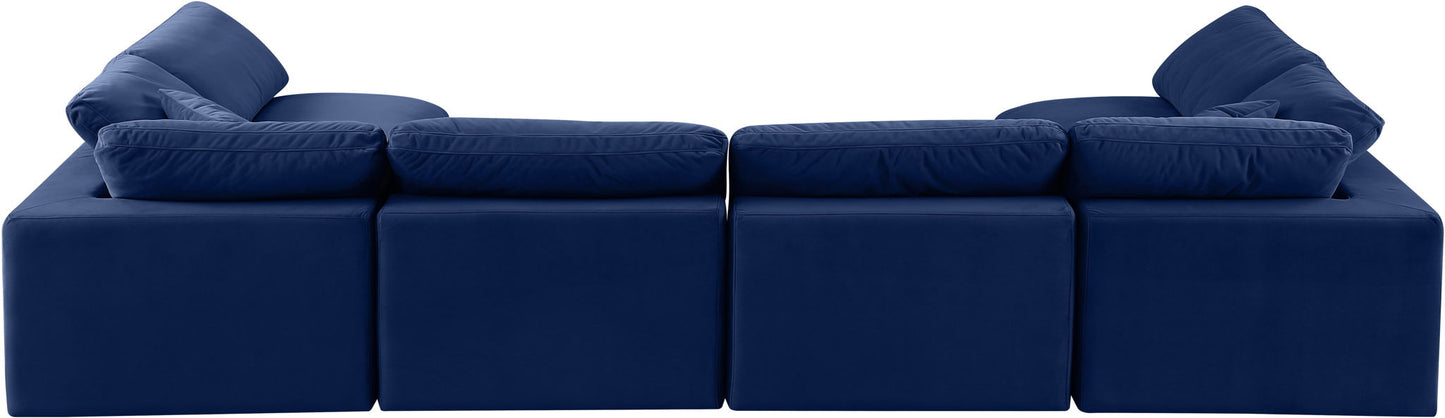 Comfy - 6 Piece Velvet Modular Armless Sectional