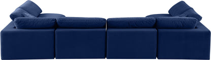 Comfy - 6 Piece Velvet Modular Armless Sectional