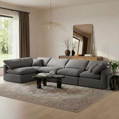 Indulge - Velvet 5 Piece Modular Sectional