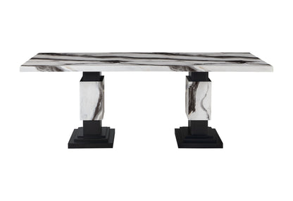 D12 - 5 Piece Dining Room Set (Dining Table And 4 Dining Chairs) - Black / White
