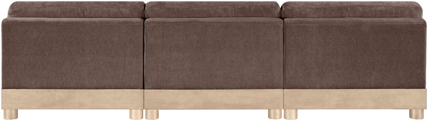 Turin - Chenille Fabric Upholstered Modular Sectional - Brown