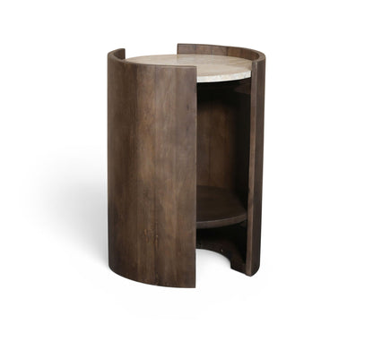 Solstice - Travertine And Mango Wood Table