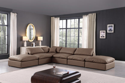 Comfy - 6 Piece Faux Leather Modular Sectional