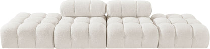 Ames - 4 Piece Boucle Upholstered Modular Sofa With 2 Backless Seats