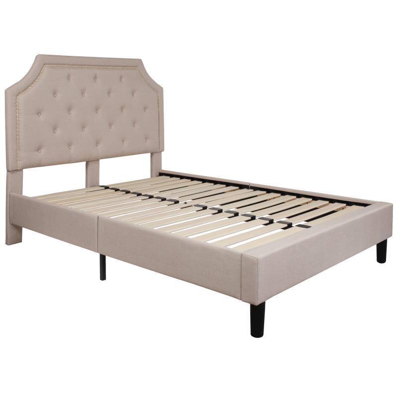 Flash Furniture - Full Size Brighton Platform Bed Frame - Beige