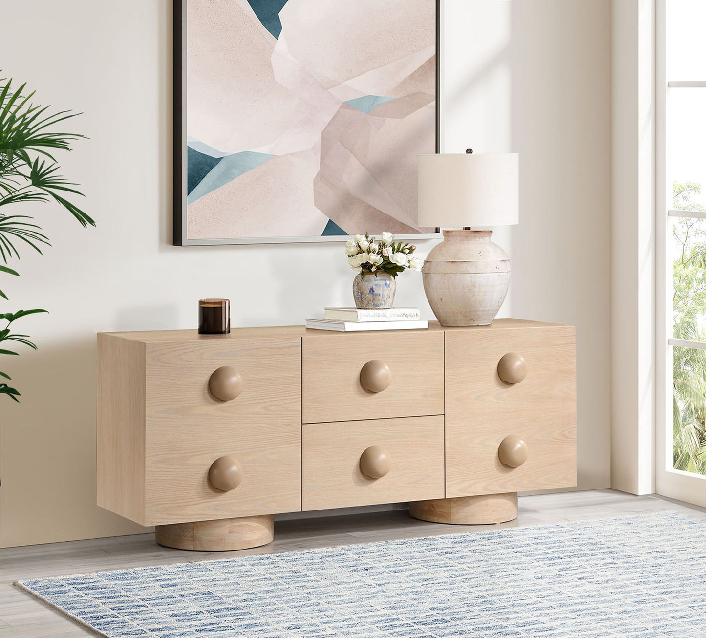 Bubble - Rubberwood with Oak Veneer Sideboard / Buffet