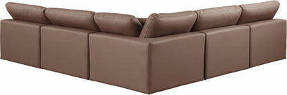 Comfy - 5 Piece Faux Leather Modular Corner Armless Sectional