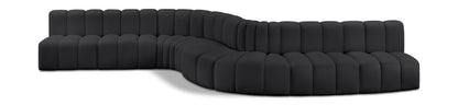 Arc - Faux Leather 8 Piece Curved Modular Sofa