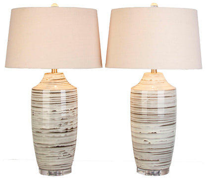 Shoreline Cadence - 31 X 17 - Ceramic Table Lamp (Set of 2) - Ivory