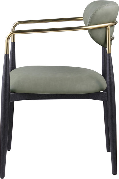 Ronda - Vegan Leather Upholstered Dining Arm Chair - Black Legs