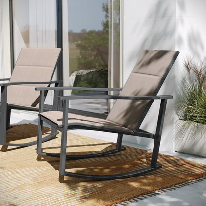 Flash Furniture - Textilene Rockers (Set of 2) - Brown