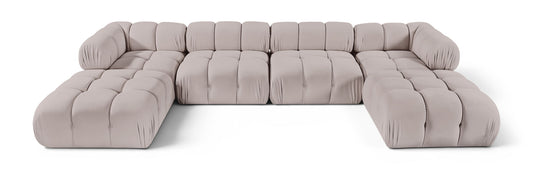 Orin - Velvet 6 Piece Modular Double Chaise Sectional